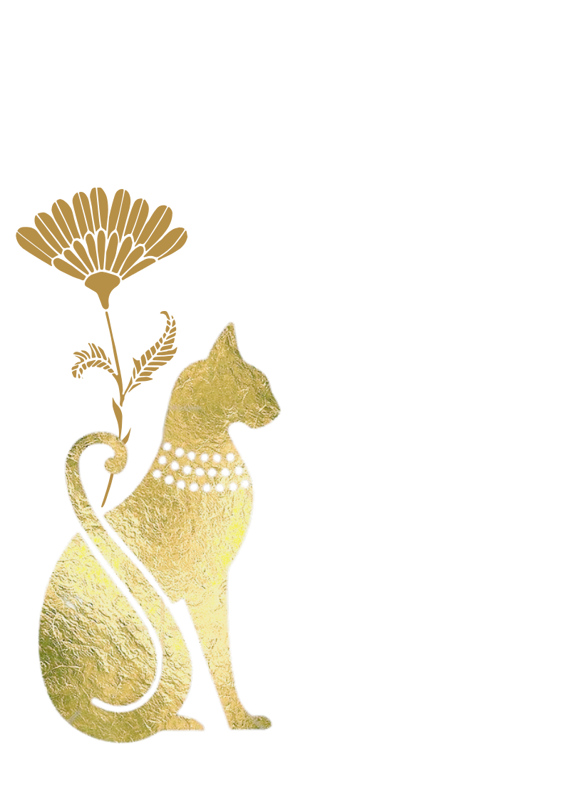 a-pin-of-gold-cat-floral-vector